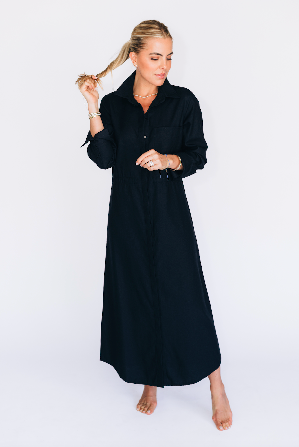 oxford cotton dress Belted Cotton Oxford Shirtdress